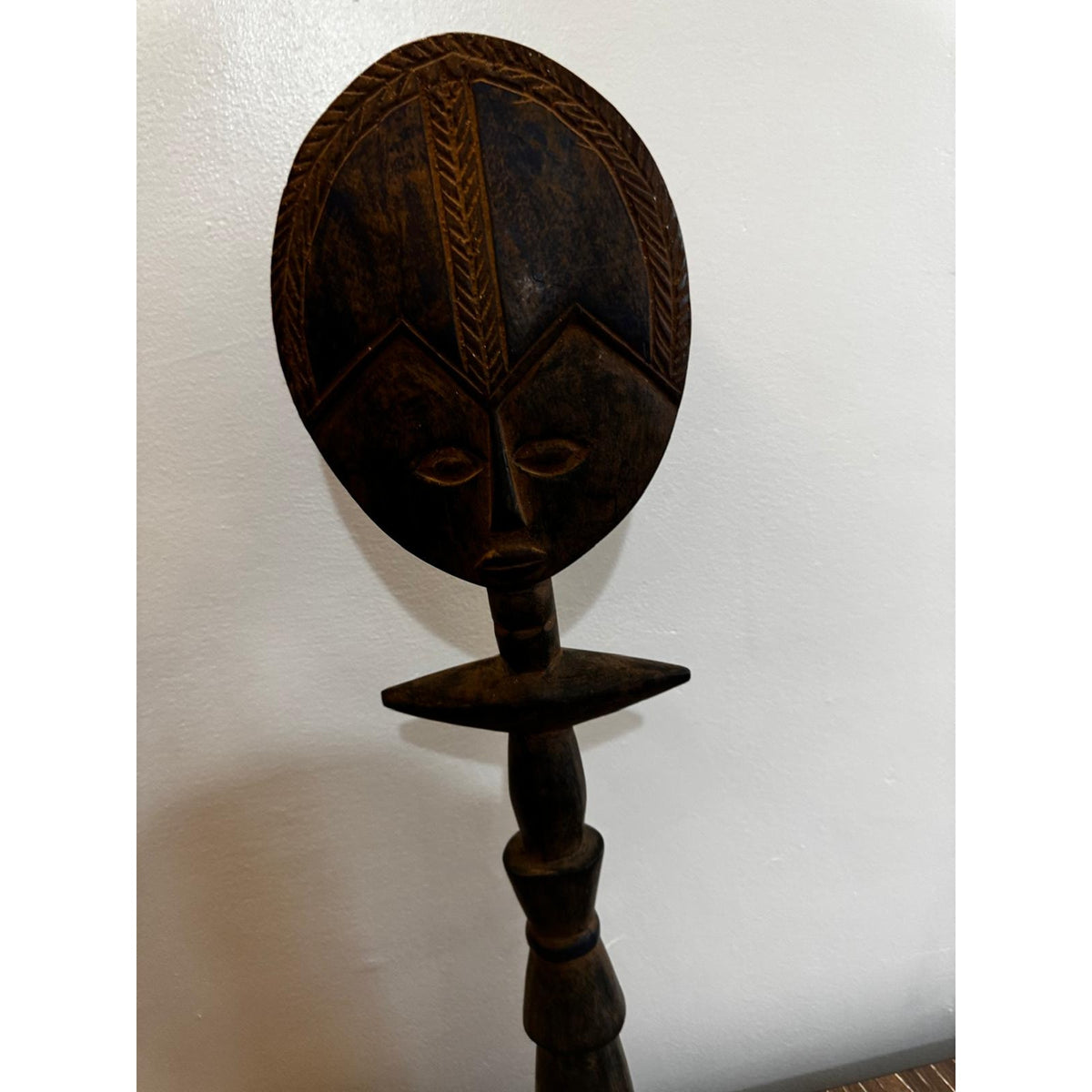 Akuaba-Style Fertility Figure – Asante (Akan), Ghana, Carved Wood, 19 In
