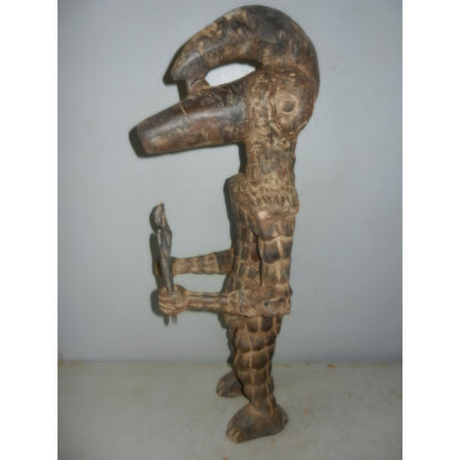 Bamana Zoomorphic Standing Figure with Clubs - Mali African tribal art